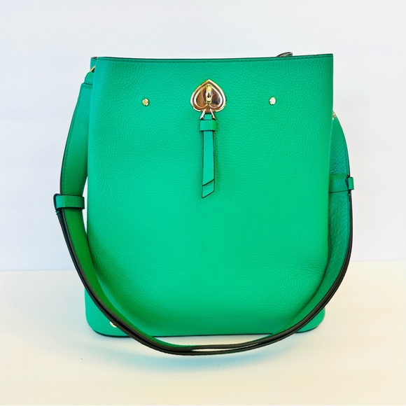 Kate Spade Marti leather large bucket bag in Kelly green / snow pea - Picture 4 of 15